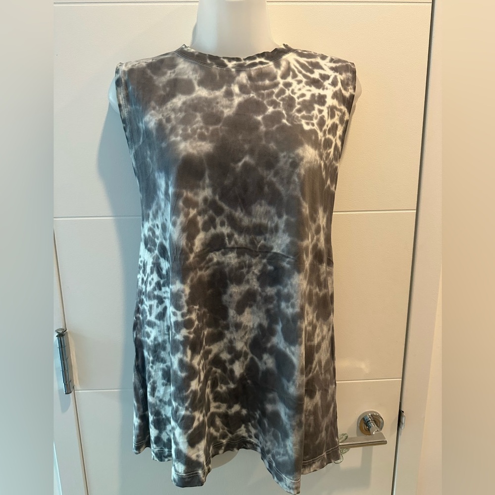 COPY - Lululemon Tie Dye Muscle Tee - Grey/White, Size 12